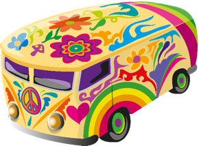 Abbildung Retro-Hippie-Bus